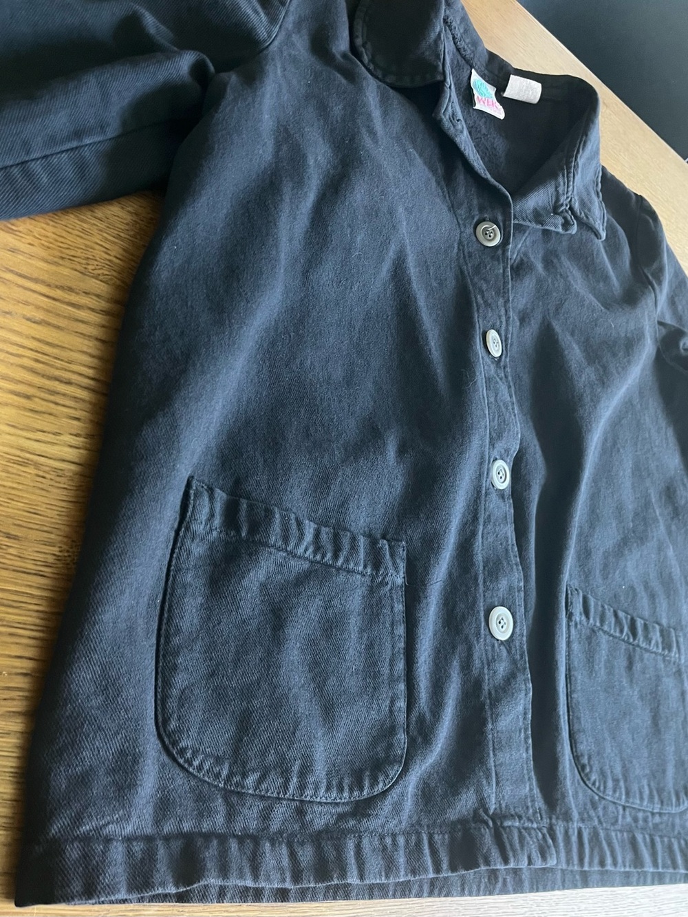 Vintage 1980’s WEK Black Button-Down 100% Cotton Chore Coat. Rare find!! - Picture 11 of 13